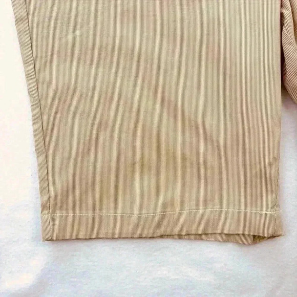 NWT G.H. Bass Co Tan Pinstripe Stretch Long Bermuda Chino Walking Short Size 14 - Picture 4 of 14